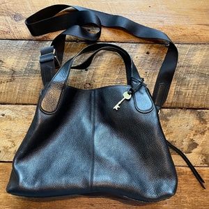 Fossil Maya Crossbody Satchel with key charm